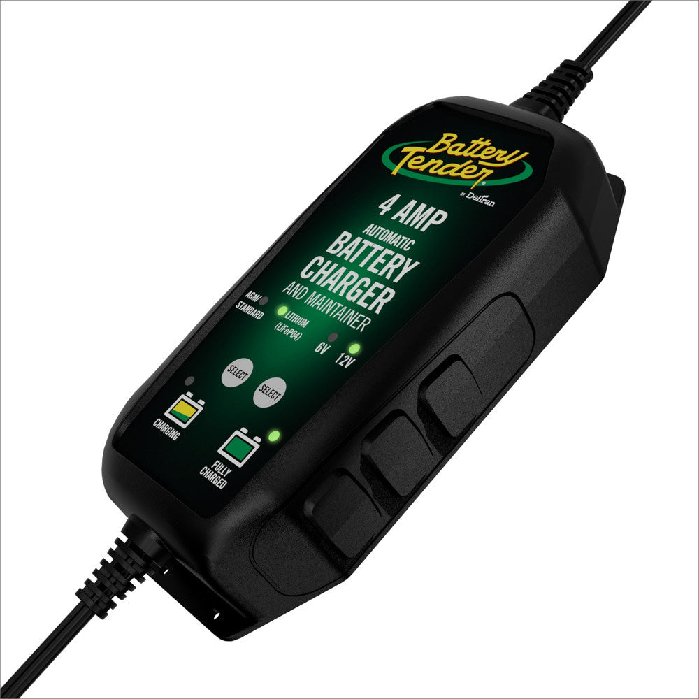 Battery Tender 6V12V 4A Lead Acid Lithium Selectable Battery Charger 0220209BTWH