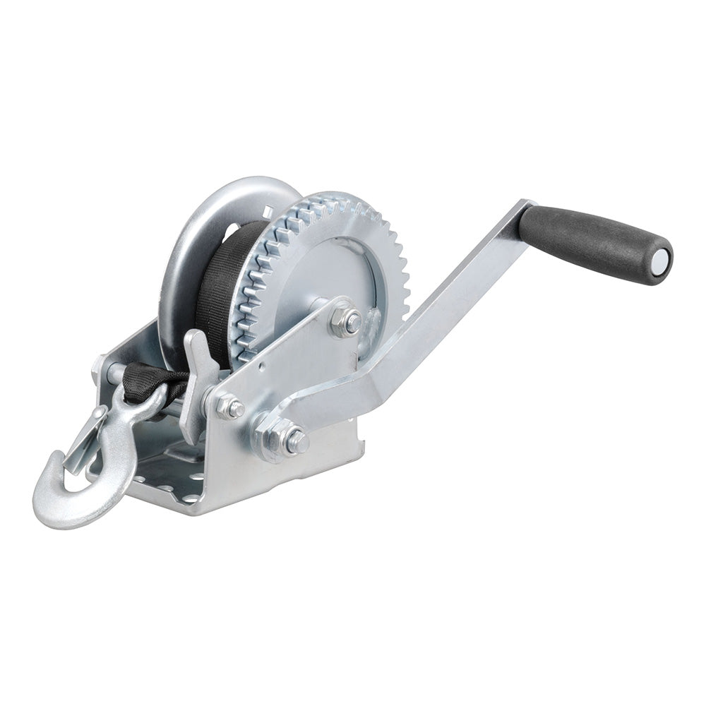 CURT Hand Crank 1400 lb Winch w20 Strap 712 Handle 29435
