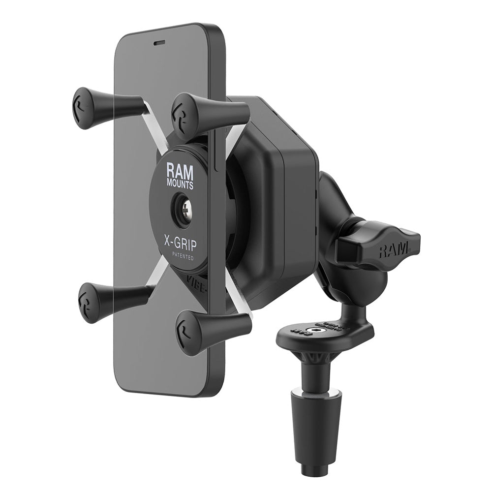 RAM Mount RAM XGrip Phone Mount wVibeSafe Fork Stem Base Short RAMB176AUN7462