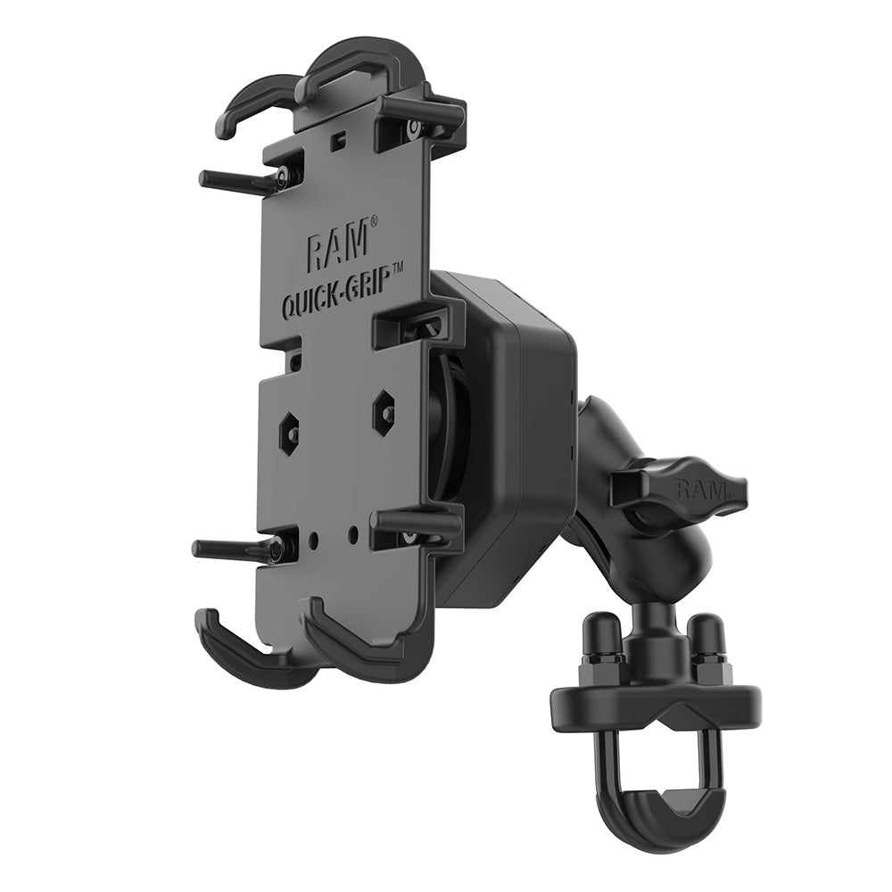 RAM Mount RAM QuickGrip XL Phone Mount wVibeSafe UBolt Base Short RAMB149ZAPD4462