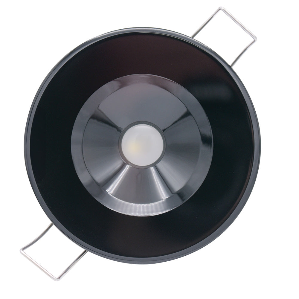 Lumitec Illusion Flush Mount LED Down Light Spectrum RGBW Warm White Black Housing 117155