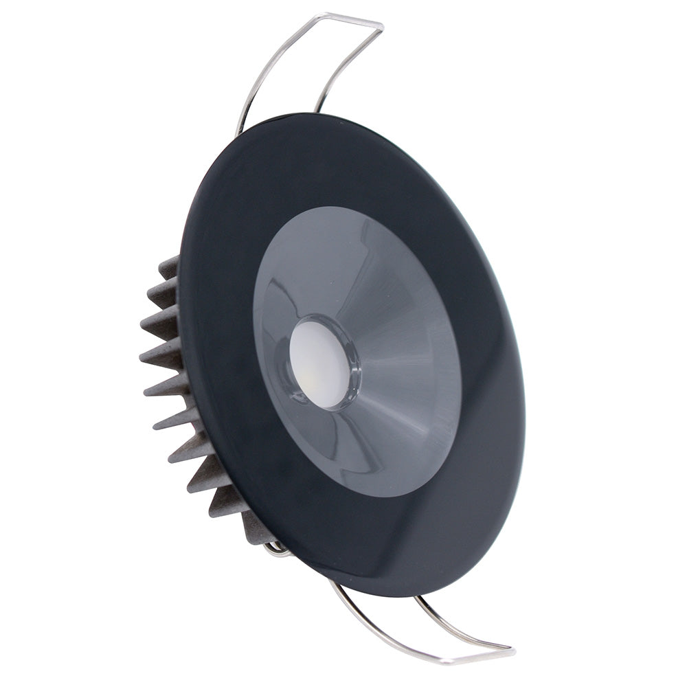 Lumitec Illusion Flush Mount LED Down Light Spectrum RGBW Warm White Black Housing 117155