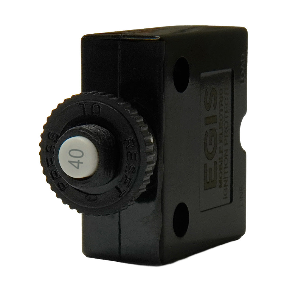 Egis 40A Push Button Panel Mount Circuit Breaker Spade Terminal 471140