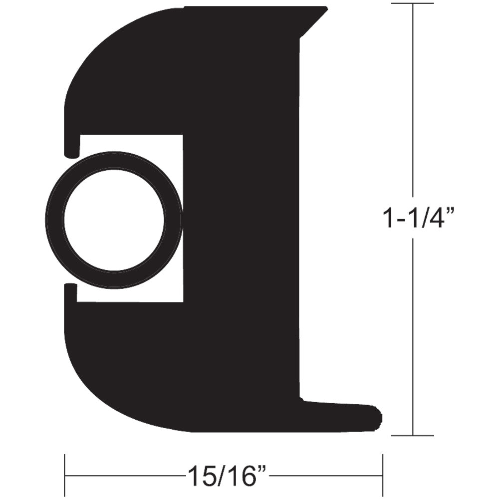 TACO Flex Vinyl Rub Rail Kit Black wBlack Insert 70 114 x 1516 V113447BBK702