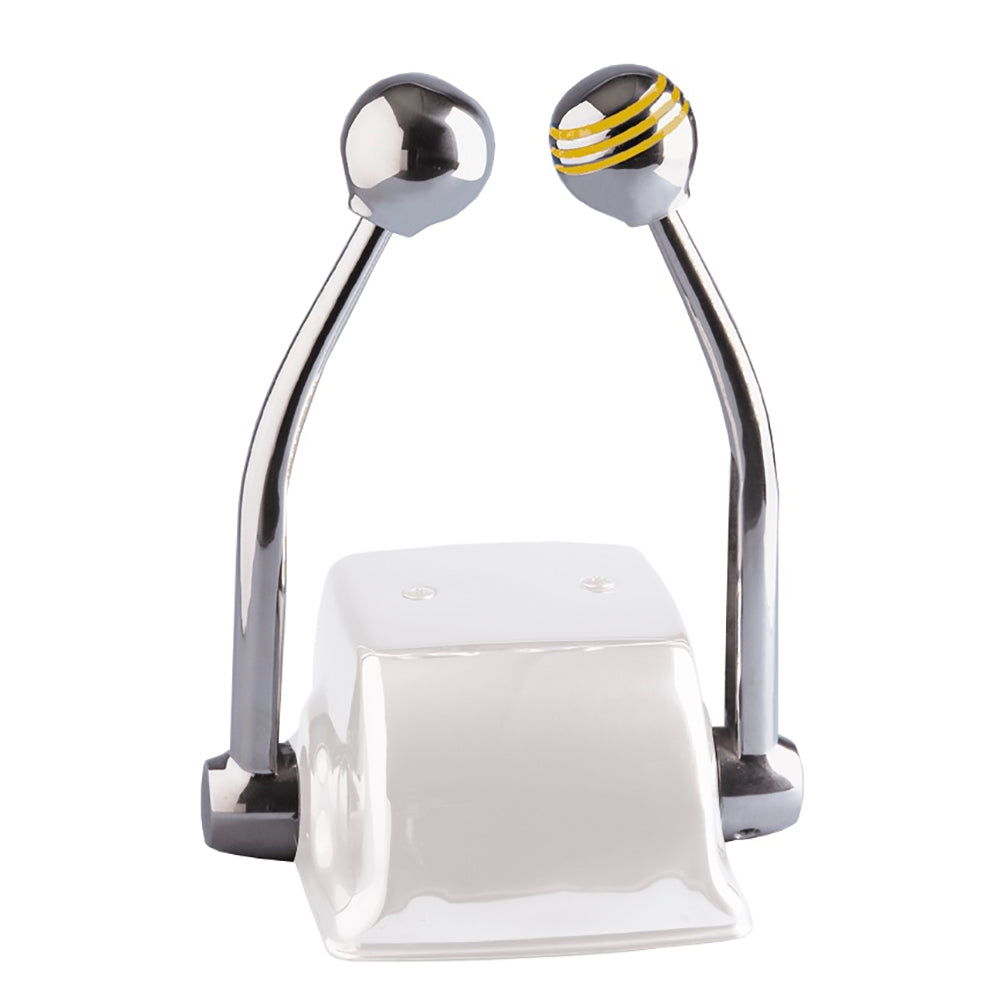 Schmitt Marine Standard Control Arm Set wGold Throttle Knob Plain Shift Knob 50055