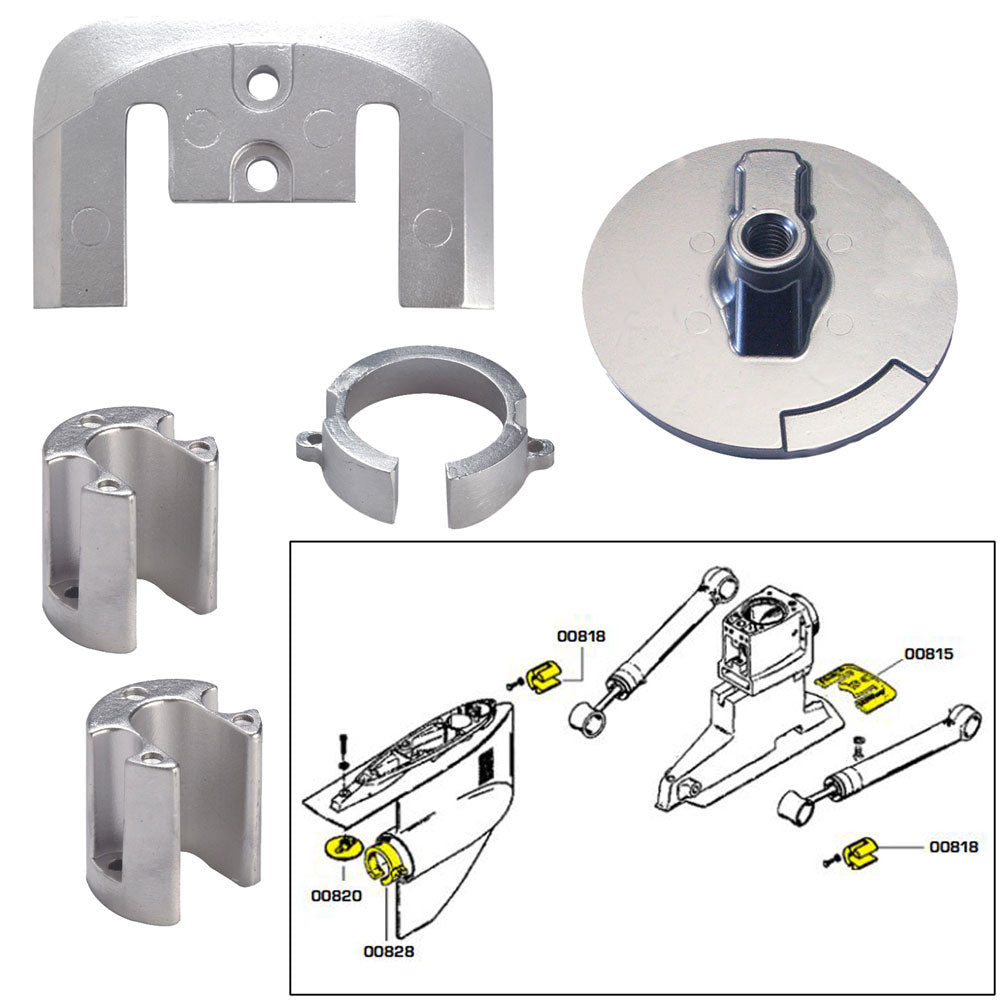 Tecnoseal Anode Kit wHardware Mercury Bravo 1 Aluminum 20803AL