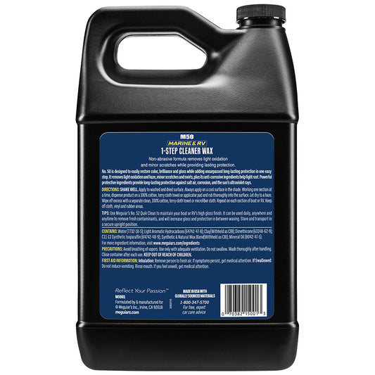 Meguiars 50 BoatRV Cleaner Wax Liquid 1 Gallon M5001