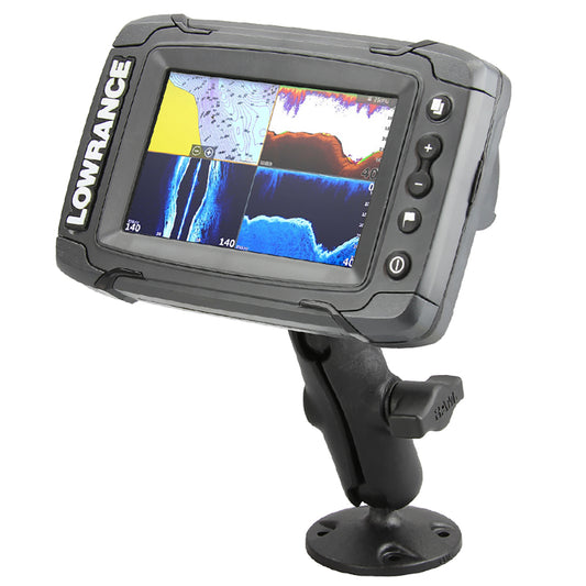 RAM Mount 1 Ball Light Use Composite Mount fLowrance Elite4 Mark4 Series Fishfinders RAPB101ULO11