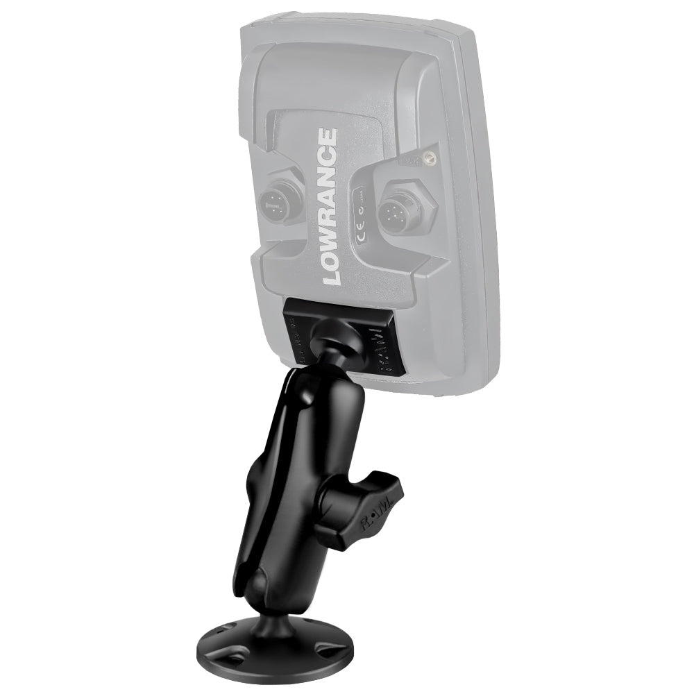RAM Mount 1 Ball Light Use Composite Mount fLowrance Elite4 Mark4 Series Fishfinders RAPB101ULO11
