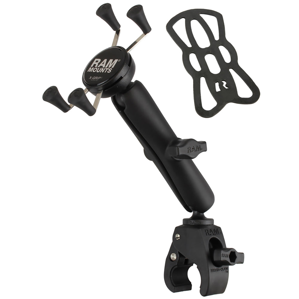 RAM Mount Universal ToughClaw Base wLong Double Socket Arm Universal XGrip CelliPhone Cradle RAMB400CUN7U