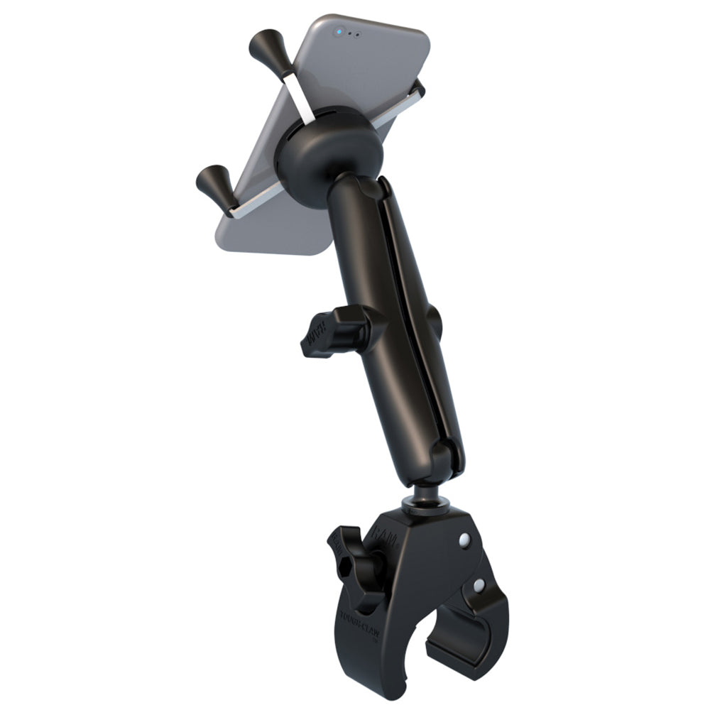 RAM Mount Universal ToughClaw Base wLong Double Socket Arm Universal XGrip CelliPhone Cradle RAMB400CUN7U