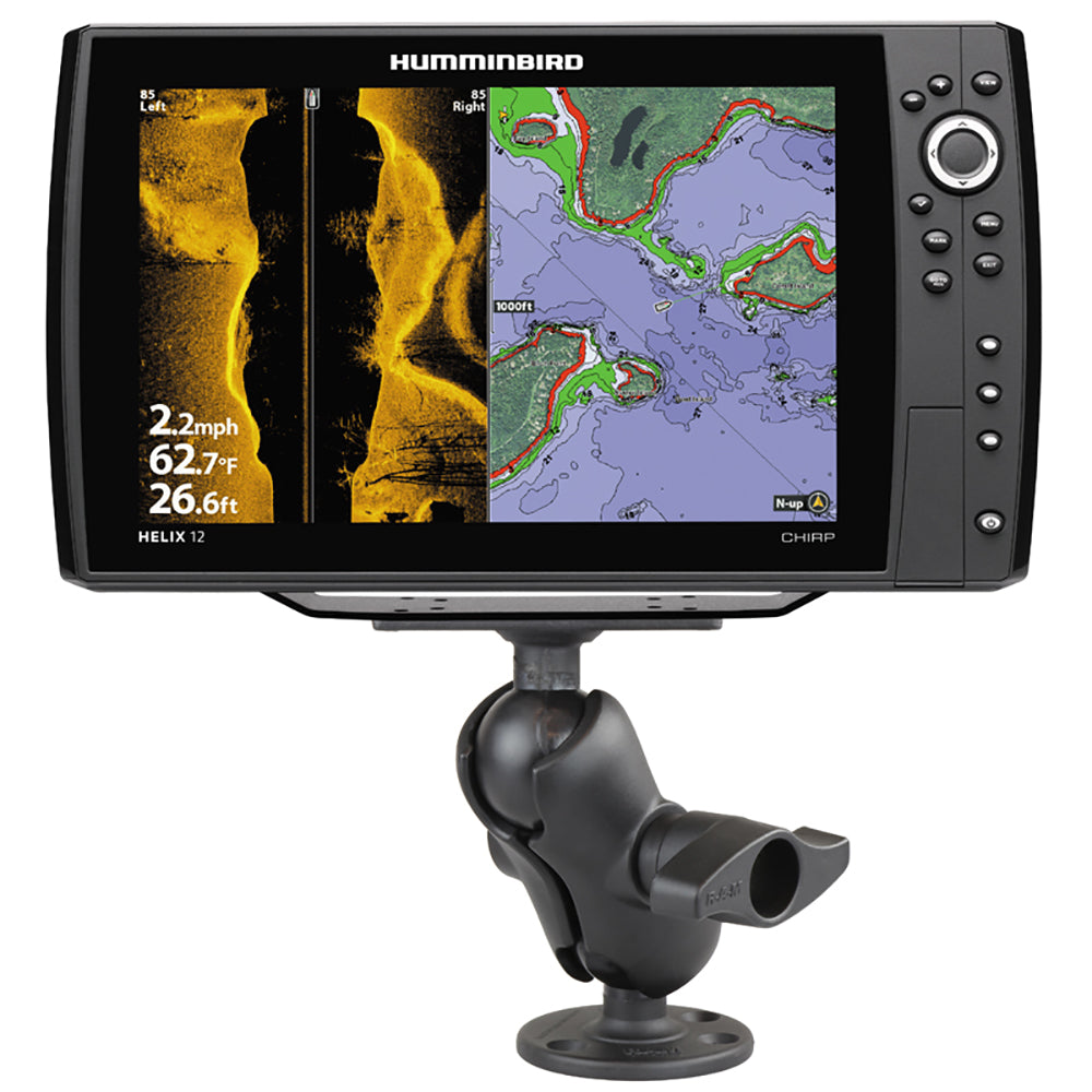 RAM Mount 225 Ball Mount w368 Round Base 2 x 5 Rectangular Base fHumminbird HELIX 9 10 12 RAMD20225C202U