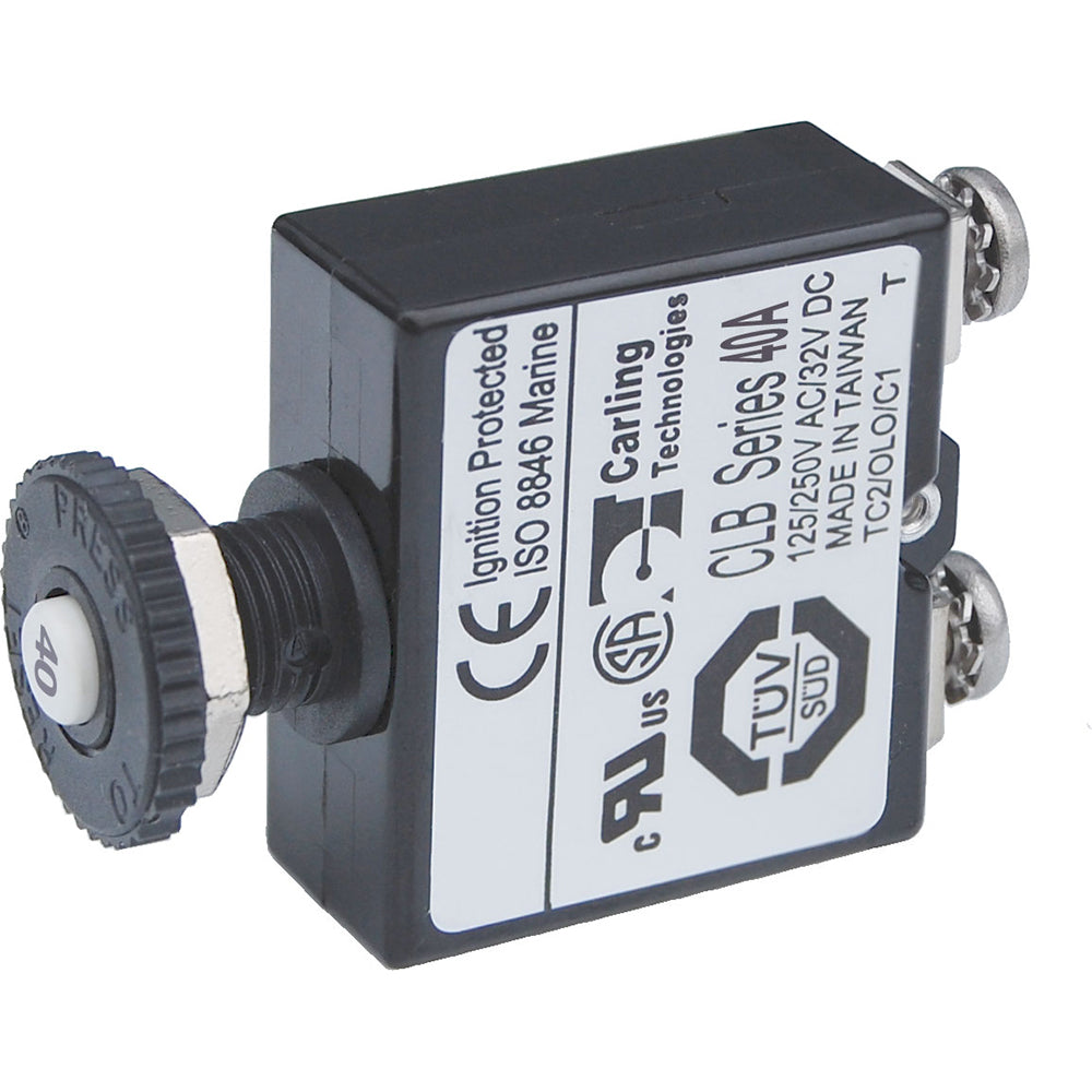 Blue Sea Push Button Reset Only Screw Terminal Circuit Breaker 40 Amps 2137