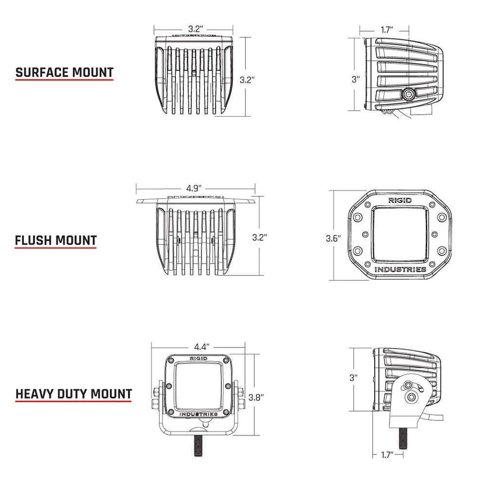 RIGID Industries DSeries PRO HybridFlood LED Pair Black 202113