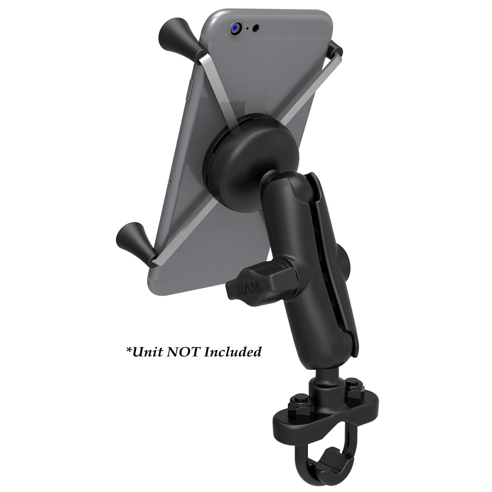 RAM Mount Handlebar Rail Mount wZinc Coated UBolt Base Universal XGrip Large PhonePhablet Cradle RAMB149ZUN10U