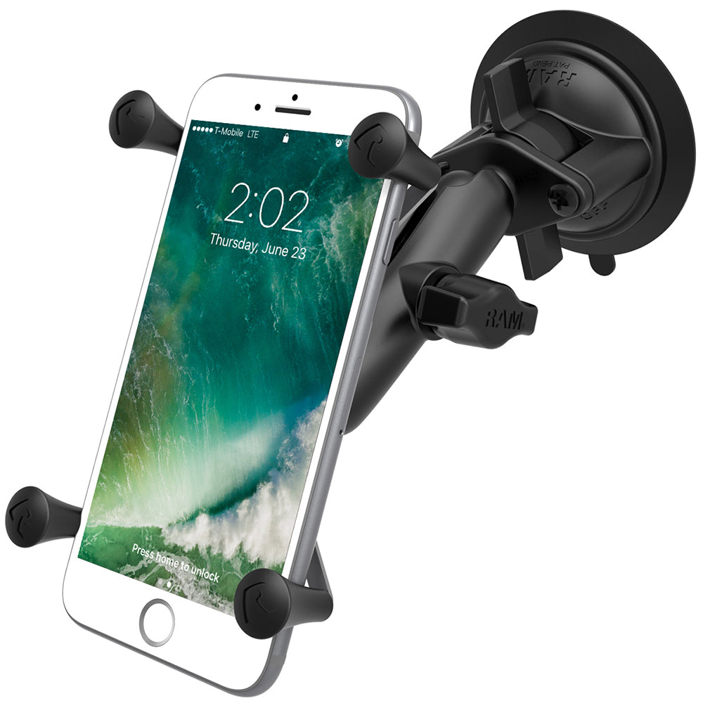 RAM Mount TwistLock Suction Cup Mount wUniversal XGrip Large PhonePhablet Cradle RAMB166UN10U