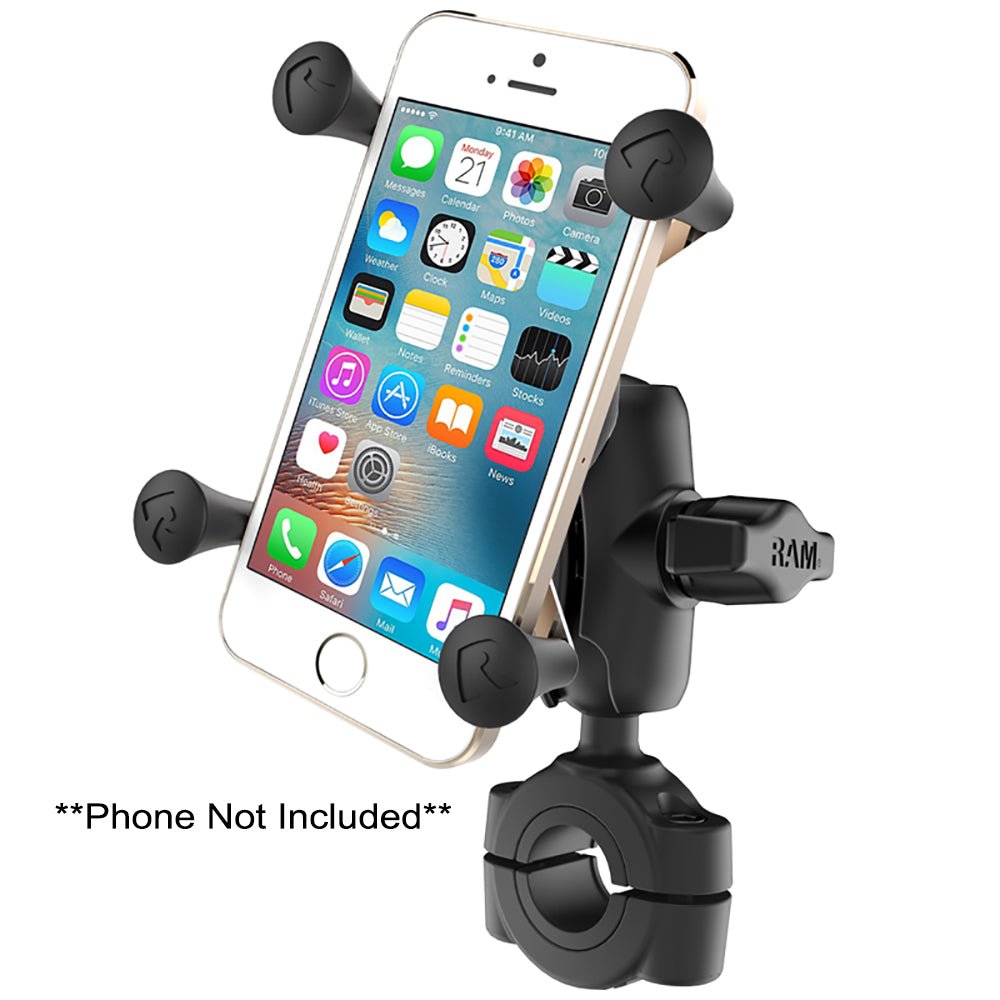 RAM Mount RAM Torque 34 1 Diameter HandlebarRail Base with 1 Ball Short Arm and XGrip for Phones RAMB408751AUN7U