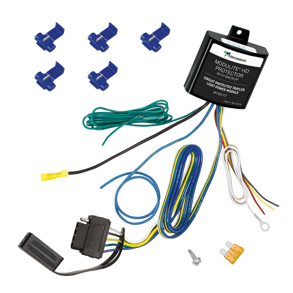 Tekonsha ModuLite HD Protector wIntegrated Circuit Overload Protection 5Flat Connector fBackup Light or Surge Brake