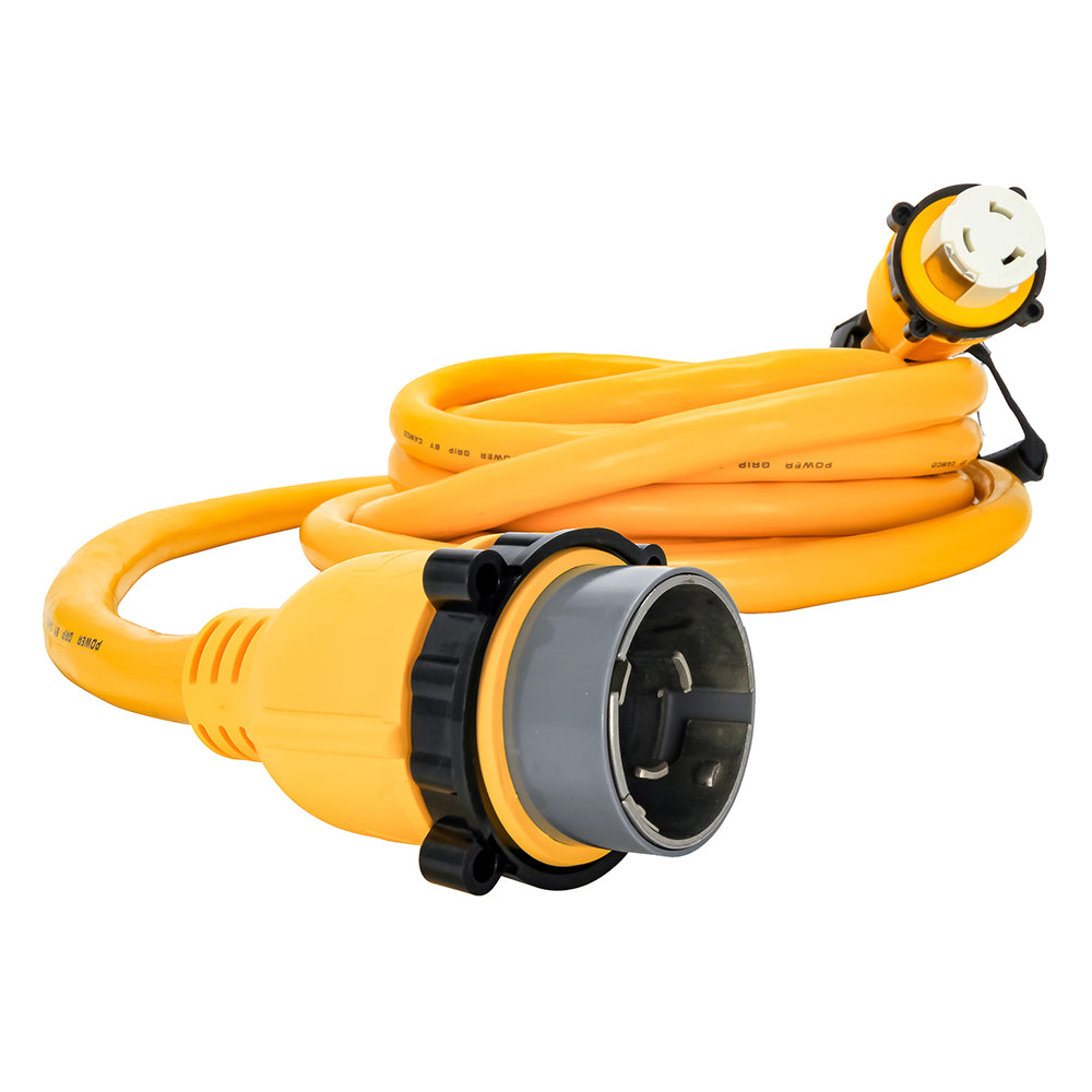 Camco 50 Amp Power Grip Marine Extension Cord 25 MLockingFLocking Adapter 55621