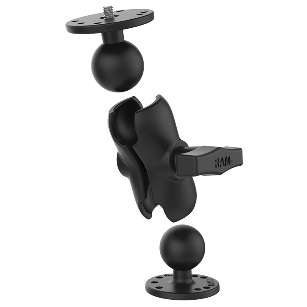 RAM Mount RAM Double Ball Mount w1420 Male Thread Short Arm RAM101AUB