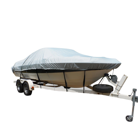 Carver FlexFit PRO Polyester Size 11 Boat Cover fVHull Center Console Fishing Boats  Grey 79011