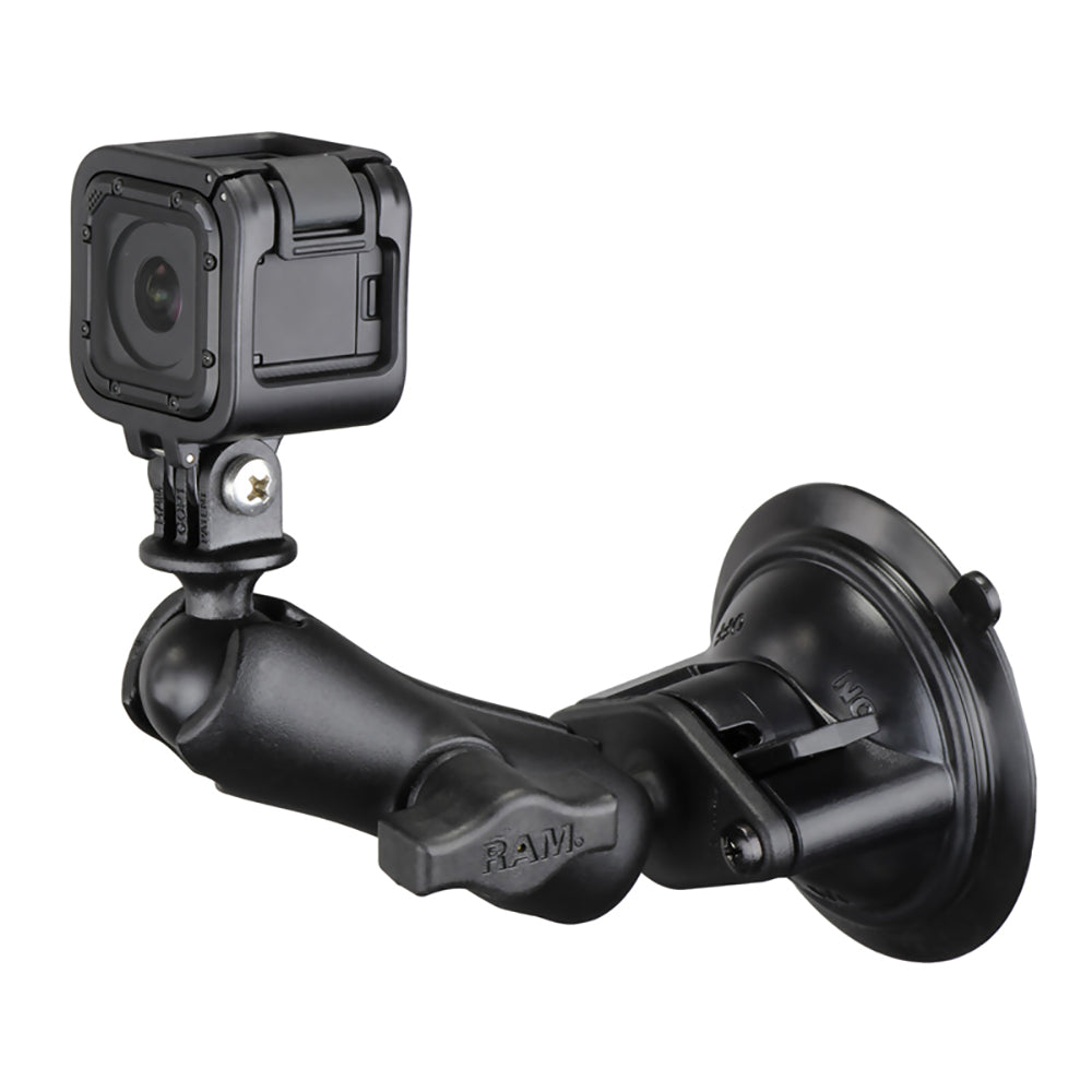 RAM Mount RAM TwistLock Suction Cup Mount wUniversal Action Camera Adapter RAMB166GOP1U