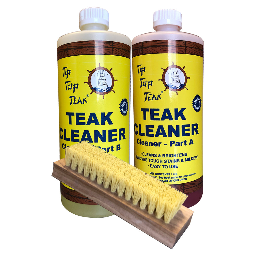 Tip Top Teak Cleaner Kit Part A Part B wBrush TK860