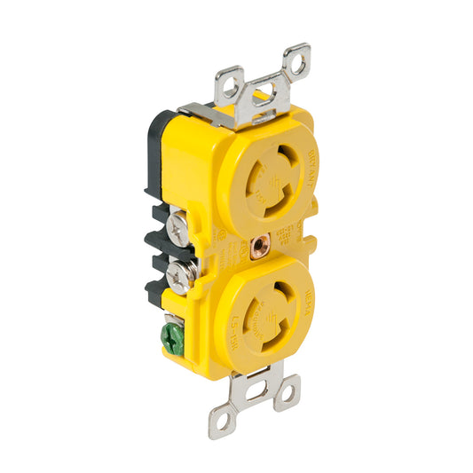 Marinco Locking Receptacle 15A 125V Yellow 4700CR