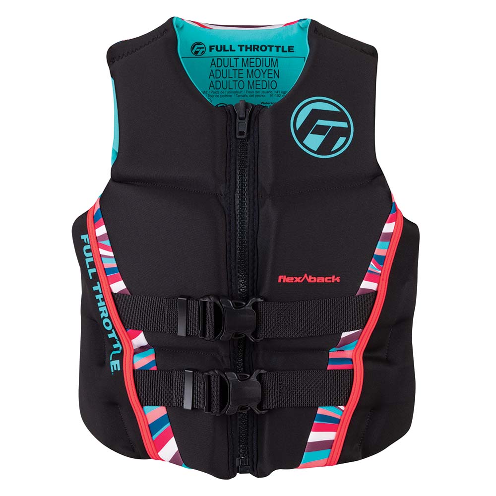 Full Throttle Womens RapidDry FlexBack Life Jacket Womens S PinkBlack 14250010582022