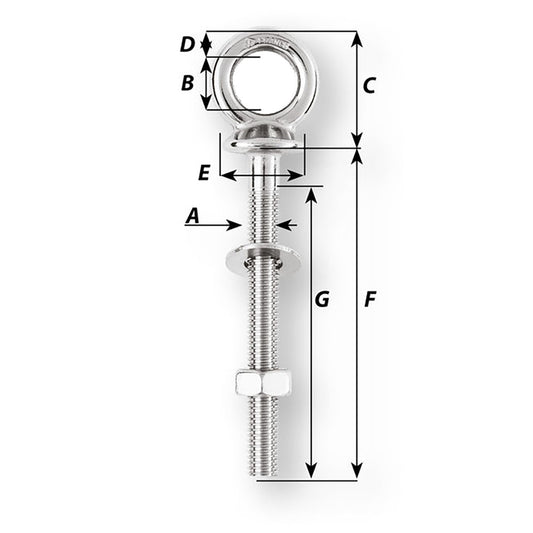 Wichard Eye Bolt Diameter 1532 Length 1916 06490