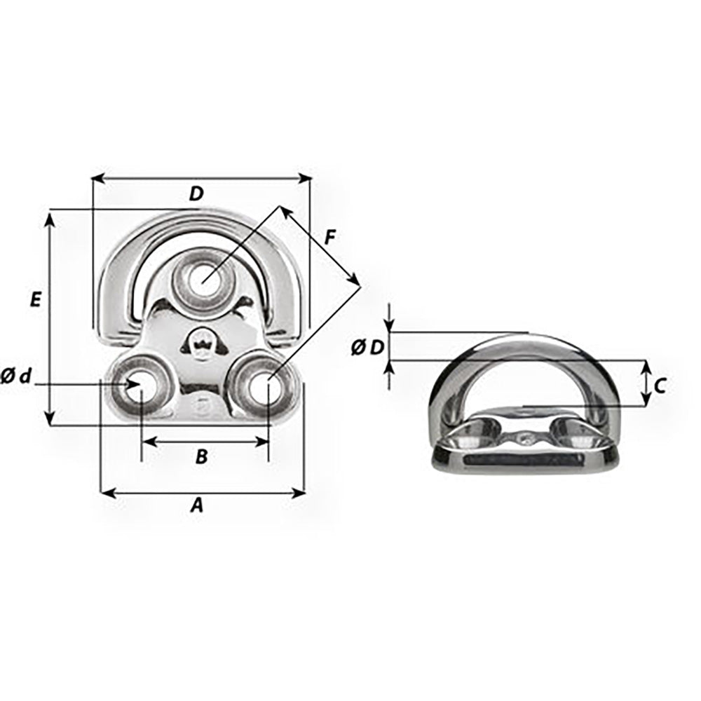 Wichard Folding Pad Eye Diameter 1564 06604