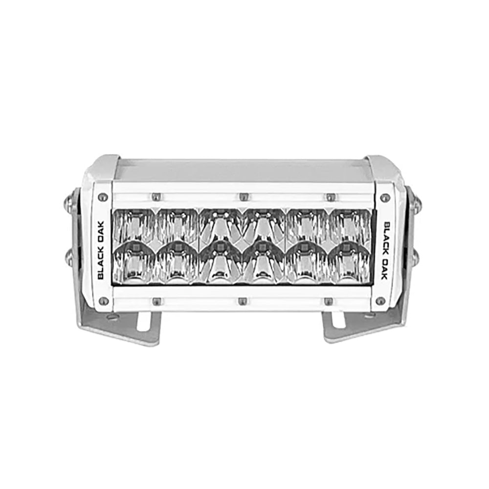 Black Oak Pro Series 30 Double Row 6 LED Light Bar Combo Optics White Housing 6CMD5OS