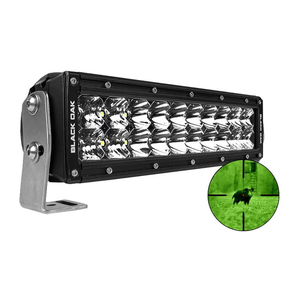 Black Oak Pro Series 30 10 850nm Infrared Double Row LED Light Bar Combo Optics Black Housing 10IR850