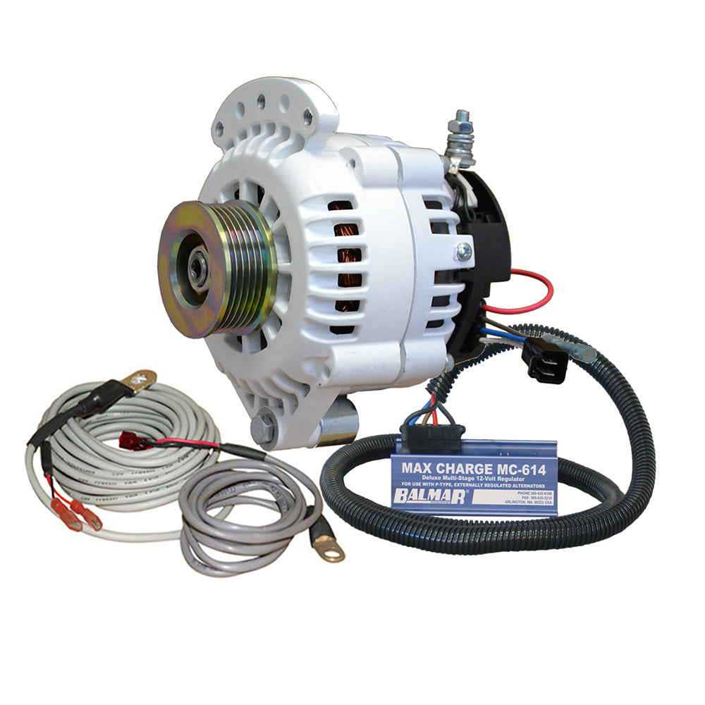Balmar Alternator 100 AMP Kit 12V 12 Single Foot Spindle Mount K6 Pulley Regulator Temp Sensor 621VUPMC100K6