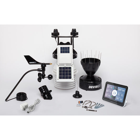 Davis Vantage Pro2 Wireless Weather Station wWeatherLink Console 24hr Fan Aspirated Radiation Shield UV Solar Sensors