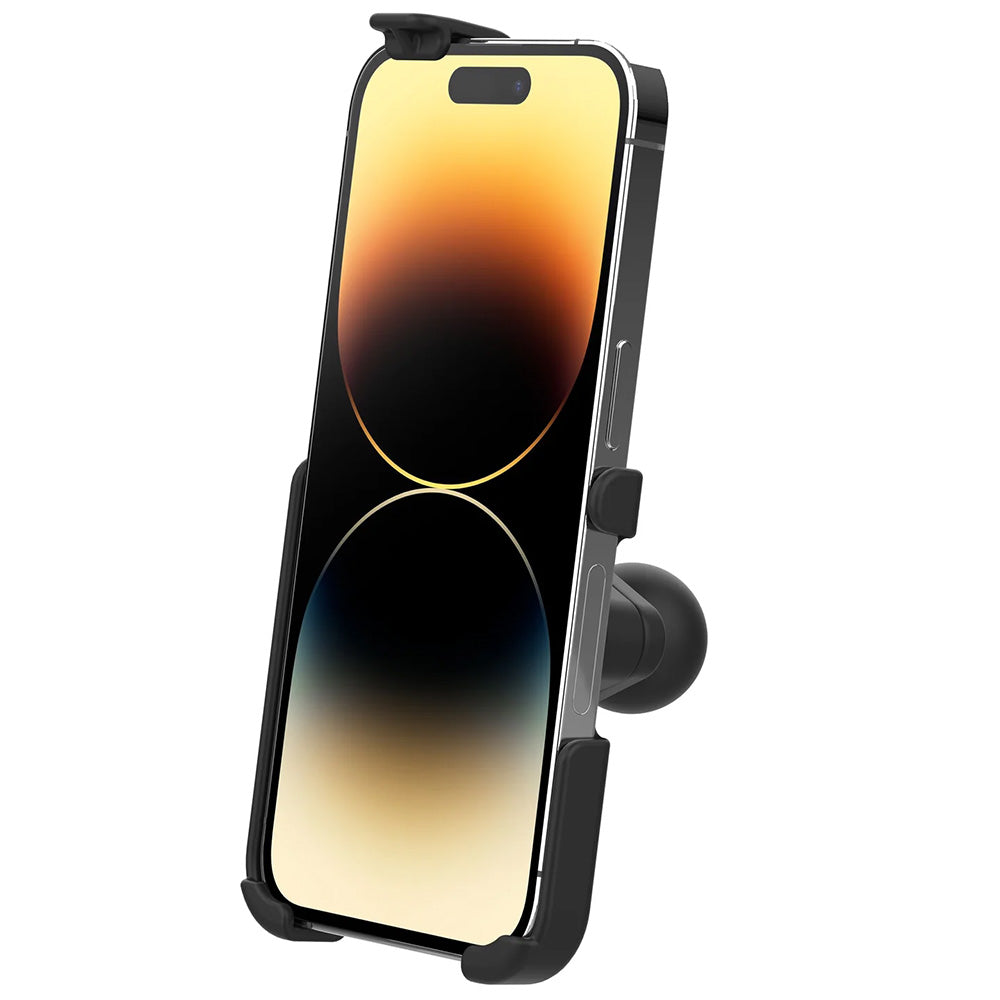 RAM Mount RAM FormFit Holder fApple iPhone 13 13 Pro 14 14 Pro wBall RAMHOLAP38BU