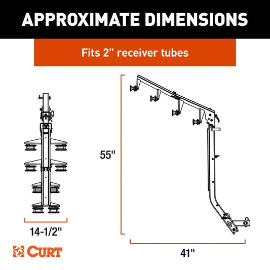 CURT ActiveLink Ultra Series Bike Rack  4 Bikes Up to 180 lbs 18412