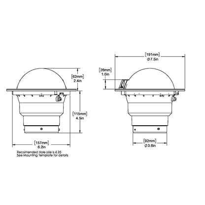 Ritchie SS5000 SuperSport Compass  Flush Mount  Black SS5000