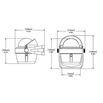 Ritchie B51 Explorer Compass  Bracket Mount  Black B51