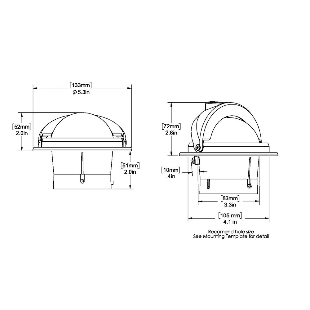 Ritchie F82 Voyager Compass  Flush Mount  Black F82
