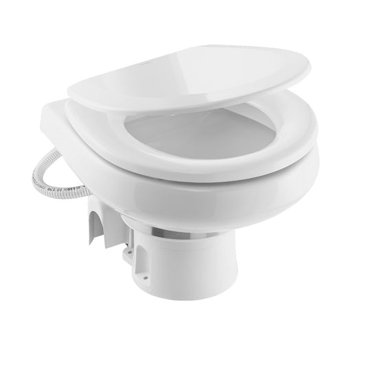 Dometic MasterFlush 7260 White Electric Macerating Toilet wOrbit Base  Raw Water  12V 9610007285