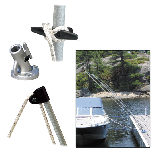 Dock Edge Premium Mooring Whips 2PC 12ft 5000 LBS up to 23ft 3400F