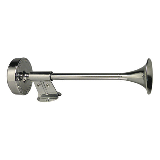 Schmitt Marine Deluxe AllStainless Shorty Single Trumpet Horn  12V 10009
