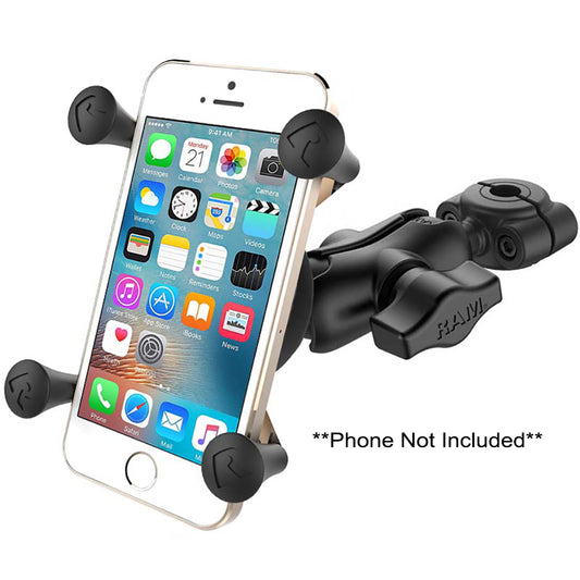 RAM Mount RAM Torque 38  58 Diameter Mini Rail Base with 1 Ball Short Arm and XGrip for Phones RAMB4083762AUN7U
