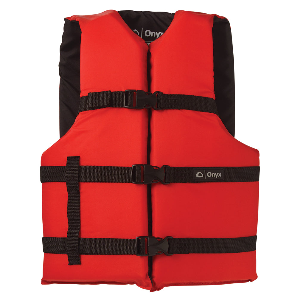 Onyx Nylon General Purpose Life Jacket  Adult Universal  Red 10300010000412