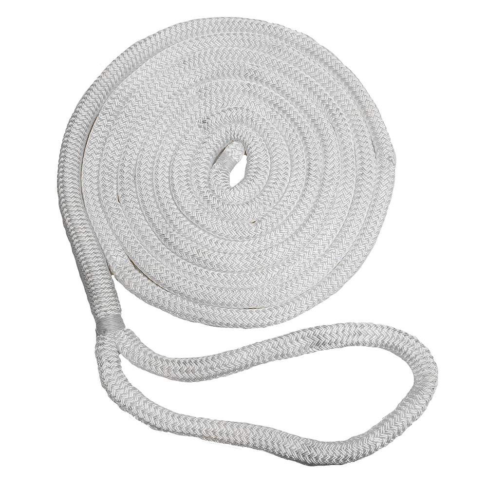 New England Ropes 58 Double Braid Dock Line  White  35 C50502000035