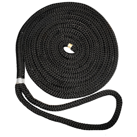 New England Ropes 34 Double Braid Dock Line  Black  25 C50542400025