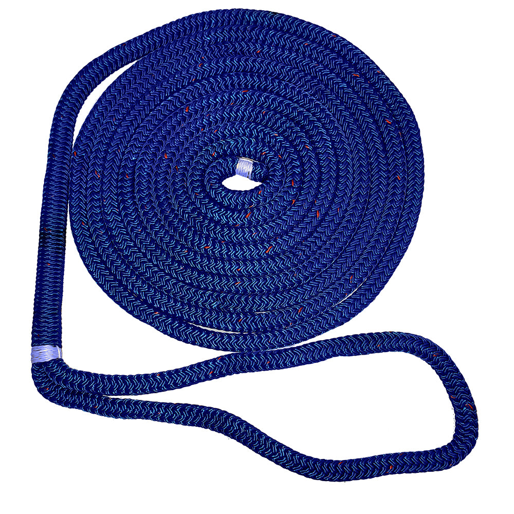 New England Ropes 12 Double Braid Dock Line  Blue wTracer  25 C50531600025