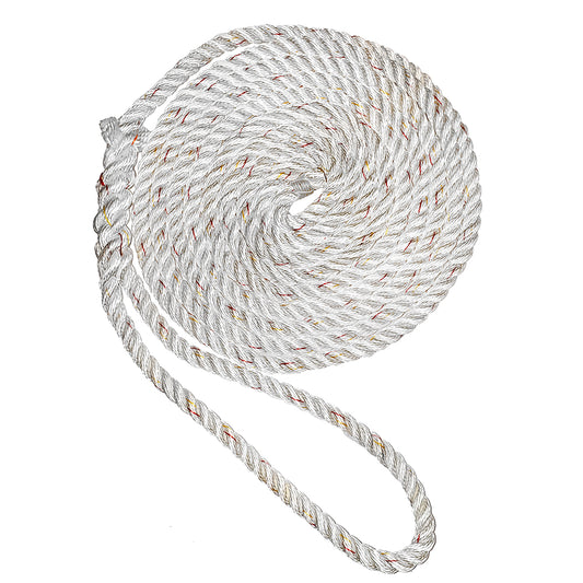 New England Ropes 34 Premium 3Strand Dock Line  White wTracer  50 C60502400050