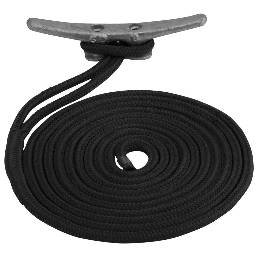 SeaDog Double Braided Nylon Dock Line  34 x 25  Black 302119025BK1